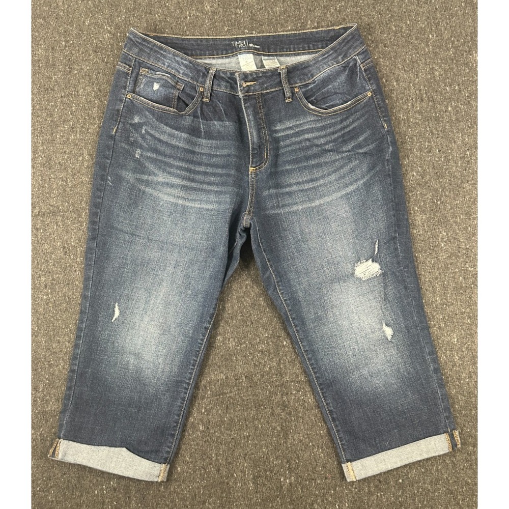 Time & Tru womens Denim Capri pants dark wash Size 20